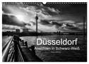 Düsseldorf Ansichten in Schwarz-Weiß (Wandkalender 2024 DIN A3 quer), CALVENDO Monatskalender