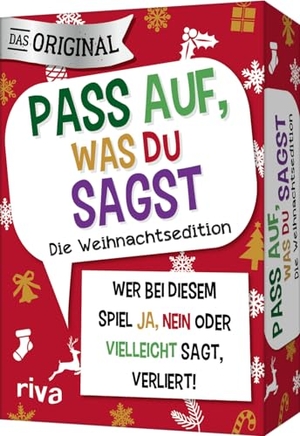Hegemann, Emma. Pass auf, was du sagst - Die Weihnachtsedition - Wer bei diesem Spiel 'Ja', 'Nein' oder 'Vielleicht' sagt, verliert! | Das Original. Geschenk zu Nikolaus. Ab 6. riva Verlag, 2024.