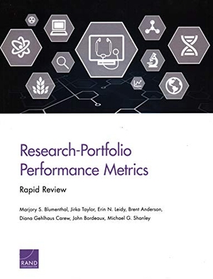 Blumenthal, Marjory S / Taylor, Jirka et al. Research-Portfolio Performance Metrics - Rapid Review. RAND Corporation, 2019.
