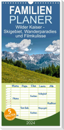 Familienplaner 2024 - Wilder Kaiser - Skigebiet, Wanderparadies und Filmkulisse mit 5 Spalten (Wandkalender, 21 x 45 cm) CALVENDO