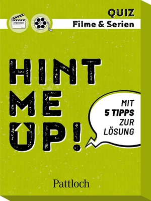 Pattloch Verlag (Hrsg.). Hint me Up! Filme & Serien - Mit 5 Tipps zur Lösung | Das Serien & Filme-Wissens-Quiz für Erwachsene!. Pattloch Geschenkbuch, 2024.