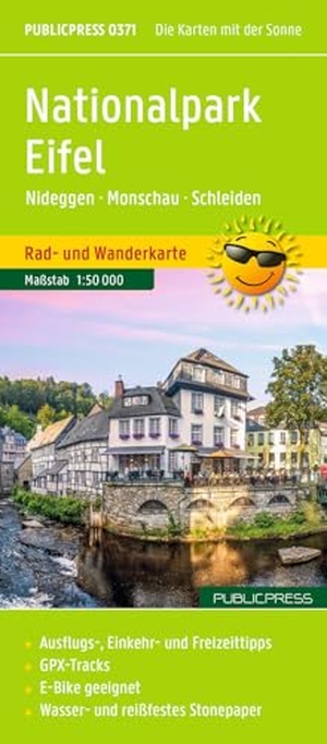 Publicpress Rad- und Wanderkarte Nationalpark Eifel, Nideggen, Monschau, Schleiden 1:50.000 - Rad- und Wanderkarte mit Ausflugszielen, Einkehr- & Freizeittipps, Straßennamen, wetterfest, reissfest, abwischbar, GPS-genau. 1:50000. Kompass Karten GmbH, 2026.