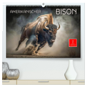 Amerikanischer Bison (hochwertiger Premium Wandkalender 2024 DIN A2 quer), Kunstdruck in Hochglanz