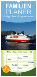 Familienplaner 2024 - Impressionen von Norwegen entlang der Hurtigruten mit 5 Spalten (Wandkalender, 21 x 45 cm) CALVENDO