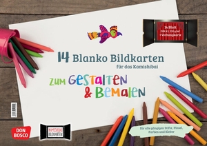14 blanko Bildkarten zum Gestalten & Bemalen für das Kamishibai. Don Bosco Medien GmbH, 2018.