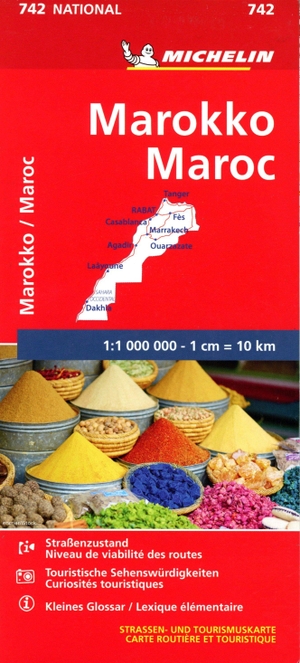 Michelin (Hrsg.). Michelin Nationalkarte Marokko 1 : 1.000 000 - Straßen- und Tourismuskarte. Michelin Editions, 2017.
