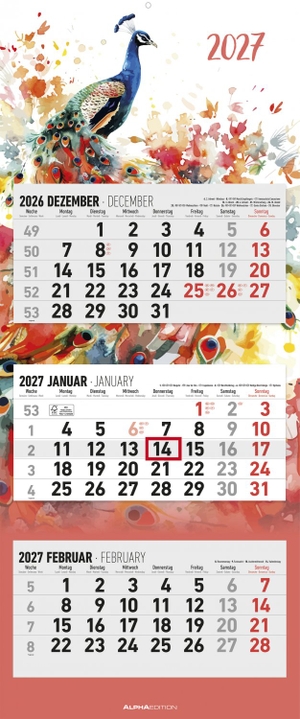 Alpha Edition (Hrsg.). 3-Monatskalender Design 2027. Neumann Verlage GmbH & Co, 2026.