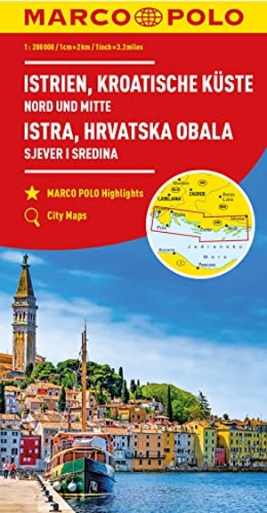 MARCO POLO Regionalkarte Kroatische Küste Nord und Mitte 1:200.000 - Nord und Mitte. Mairdumont, 2022.