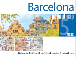 Barcelona Popout Map - Pocket size, pop up map of Barcelona city centre. PopOut Maps, 2026.