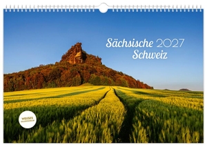 Schubert, Peter. Kalender Sächsische Schweiz 2027 - | 45 x 30 cm | weißes Kalendarium. K4Verlag FotoCo+GmbH, 2026.