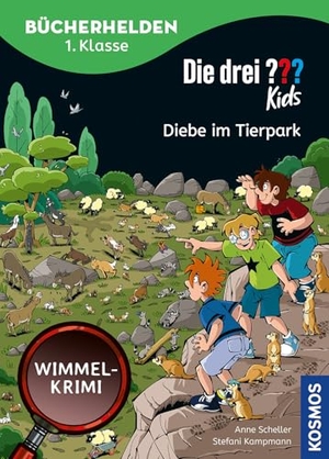 Scheller, Anne. Die drei ??? Kids, Bücherhelden 1. Klasse, Diebe im Tierpark - Wimmel-Krimi - Leicht lesen lernen ab 6 Jahre - mit tollen Wimmelseiten - ermittle gemeinsam mit Justus, Peter und Bob und löse den Fall. Franckh-Kosmos, 2025.