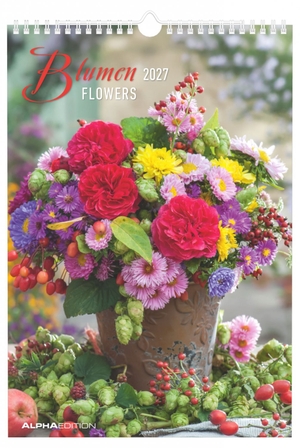 Neumann Verlage GmbH & Co KG (Hrsg.). Blumen 2027 - Wandkalender 23,7x34 cm mit 12 Blumenarrangements, 4-sprachigem Kalendarium und Platz für Notizen. Neumann Verlage GmbH & Co, 2026.