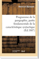 Programme de la Pangraphie, Partie Fondamentale de la Caractéristique Syntactique