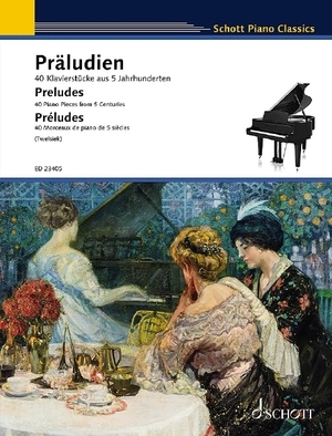 Twelsiek, Monika (Hrsg.). Präludien - 40 Klavierstücke aus 5 Jahrhunderten. Klavier.. Schott Music, 2021.