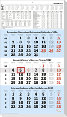 3-Monatskalender blau 2027