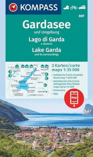 KOMPASS Wanderkarten-Set 697 Gardasee und Umgebung - Lake Garda and its surroundings - Lago di Garda e dintorni (3 Karten) 1:35.000 - inklusive Karte zur offline Verwendung in der KOMPASS-App. Fahrradfahren.. KOMPASS Freytag & Berndt, 2023.
