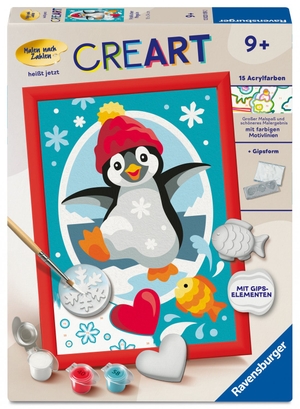 CreArt, Malen nach Zahlen mit Gips gießen - Fröhlicher Pinguin. Ravensburger Spieleverlag, 2026.