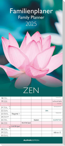 Familienplaner Zen 2025 - Familien-Timer 19,5x45 cm - 5 Spalten - Wand-Planer - viel Platz für Eintragungen - Familienkalender - Alpha Edition