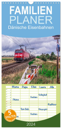 Familienplaner 2024 - Dänische Eisenbahnen mit 5 Spalten (Wandkalender, 21 x 45 cm) CALVENDO