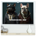 Französische Bulldogge KI Digiart (hochwertiger Premium Wandkalender 2024 DIN A2 quer), Kunstdruck in Hochglanz