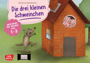 Die drei kleinen Schweinchen. Kamishibai Bildkartenset - Märchen für Kinder von 1 - 3. Die beliebte Geschichte für die Krippe: einfache Handlung und Bilder. Auch geeignet als DaZ-Material. Don Bosco Medien GmbH, 2023.