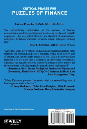 Kritzman, Mark P. Puzzles of Finance - Six Practical Problems and Their Remarkable Solutions. Wiley, 2000.