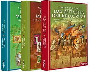 Bentele, Günther / Harald Parigger. Das Mittelalter im Paket - Leben im Mittelalter - Weise Mönche und ein verkauftes Wunder | Leben im Mittelalter - Der Meister und der Aufstand der Zünfte | Das Zeitalter der Kreuzzüge. Impian GmbH, 2021.