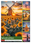 Windmühlen - Zauberhaft mit einer KI in Szene gesetzt (Wandkalender 2025 DIN A3 hoch), CALVENDO Monatskalender