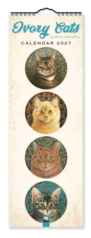 Lesley, Anne. Ivory Cats - Gemalte Katzen - Slimline-Kalender 2027 - Original Flame Tree Publishing-Kalender Slimeline [Mehrsprachig] [Kalender] - Original Flame Tree Publishing-Kalender Slimeline [Mehrsprachig] [Kalender]. Browntrout Verlags GmbH, 2026.