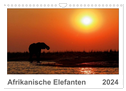 Afrikanische Elefanten (Wandkalender 2024 DIN A4 quer), CALVENDO Monatskalender