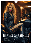 Bikes and Girls: Sexy Mädels auf heißen Mottorrädern (Wandkalender 2024 DIN A4 hoch), CALVENDO Monatskalender