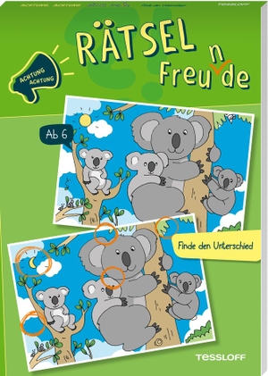 Achtung, Achtung Rätselfreu(n)de. Finde den Unterschied - Rätseln für Kinder ab 6 Jahren. Tessloff Verlag, 2023.
