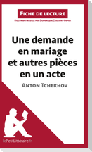 Une demande en mariage et autres pièces en un acte de Anton Tchekhov (Fiche de lecture)