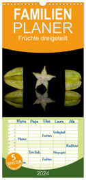 Familienplaner 2024 - Früchte dreigeteilt mit 5 Spalten (Wandkalender, 21 x 45 cm) CALVENDO
