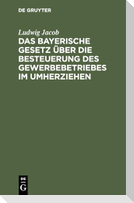 Das bayerische Gesetz über die Besteuerung des Gewerbebetriebes im Umherziehen