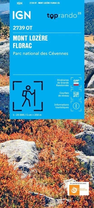 2739OT Mont Lozère - Florac - Parc National Des Cévennes - 1:25000. IGN Frankreich, 2026.