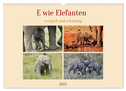 E wie Elefanten - verspielt und schnüssig (Wandkalender 2024 DIN A3 quer), CALVENDO Monatskalender