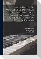 Vies de Haydn, de Mozart et de Métastase [par] Stendhal. Texte établi et annoté par Daniel Muller. Préf. de Romain Rolland