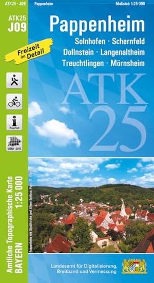 Landesamt für Digitalisierung, Breitband und Vermessung (Hrsg.). ATK25-J09 Pappenheim (Amtliche Topographische Karte 1:25000) - Solnhofen, Schernfeld, Dollnstein, Langenaltheim, Treuchtlingen, Mörnsheim. LDBV Bayern, 2026.