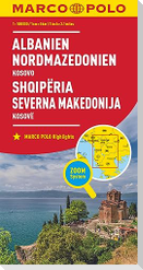 MARCO POLO Länderkarte Albanien, Nordmazedonien 1:500.000