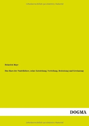 Mayr, Heinrich. Das Harz der Nadelhölzer, seine Entstehung, Verteilung, Bedeutung und Gewinnung - Für Forstmänner, Botaniker und Techniker. DOGMA Verlag, 2012.