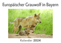 Europäischer Grauwolf in Bayern (Wandkalender 2024, Kalender DIN A4 quer, Monatskalender im Querformat mit Kalendarium, Das perfekte Geschenk)
