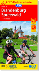 ADFC-Radtourenkarte 9 Brandenburg Spreewald 1:150.000, reiß- und wetterfest, E-Bike geeignet, GPS-Tracks Download