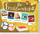 Die Erzählwerkstatt. 132 Karten, 2 Würfel, 60 Spielmarken, 1 Spielanleitung