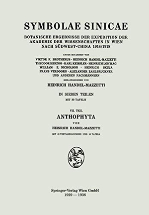 Handel-Mazzetti, Heinrich von. Anthophyta. Springer Berlin Heidelberg, 1929.
