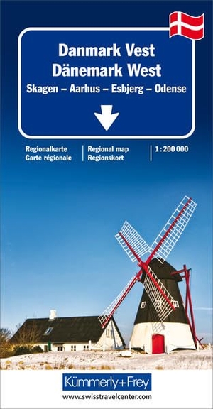 Dänemark West Regionalkarte 1 : 200 000 - Skagen, Aarhus, Esbjerg, Odense. Kümmerly und Frey, 2017.