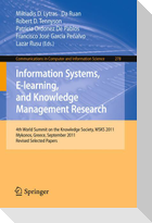 Information Systems, E-learning, and Knowledge Management Research