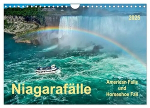 Roder, Peter. Niagarafälle - American Falls und Horseshoe Fall (Wandkalender 2025 DIN A4 quer), CALVENDO Monatskalender - Die Niagarafälle - imposante Wasserfälle mit gebremster Kraft.. Calvendo, 2024.