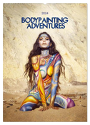 Bodypainting Adventures - Farbe auf nackter Haut (Wandkalender 2024 DIN A2 hoch), CALVENDO Monatskalender