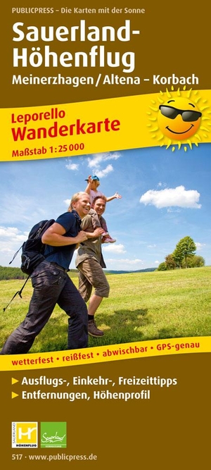 Wanderkarte Sauerland Höhenflug 1 : 25 000 - Meinerzhagen / Altena - Korbach. Mit Ausflugszielen, Einkehr- & Freizeittipps. Publicpress, 2016.
